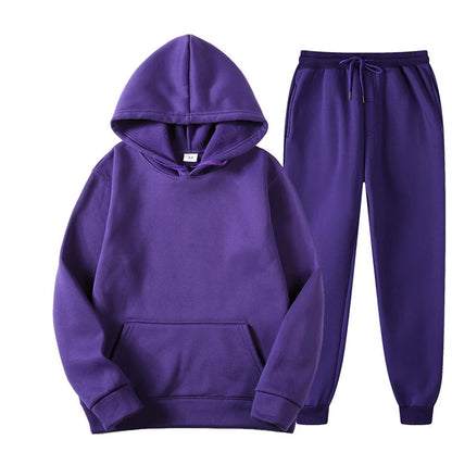 Elevate Your Workout with Our Stylish Women's Autumn Tracksuit - Cozy Hooded Pullover & Fleece Jogger Set