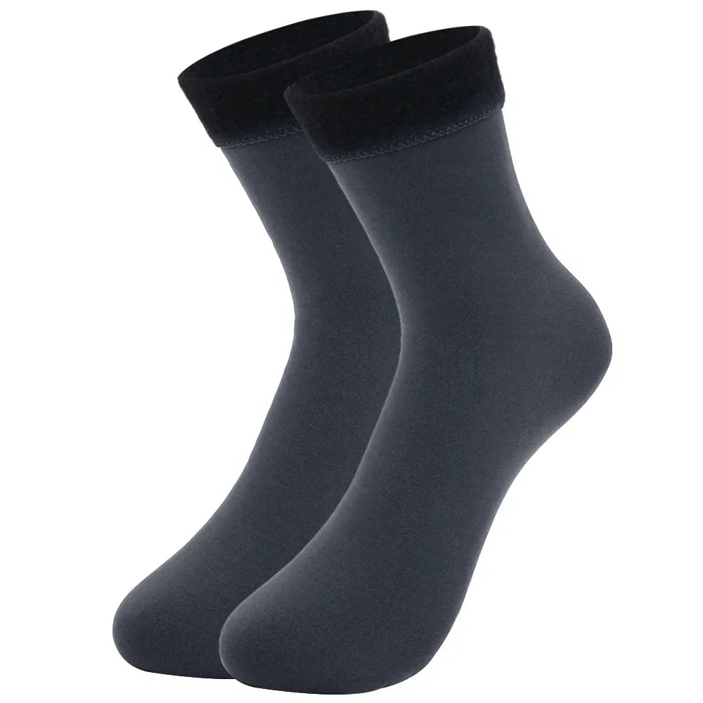 Cozy Velvet Winter Socks for Women - Thick, Soft, and Stylish Plush Footwear in Solid Colors