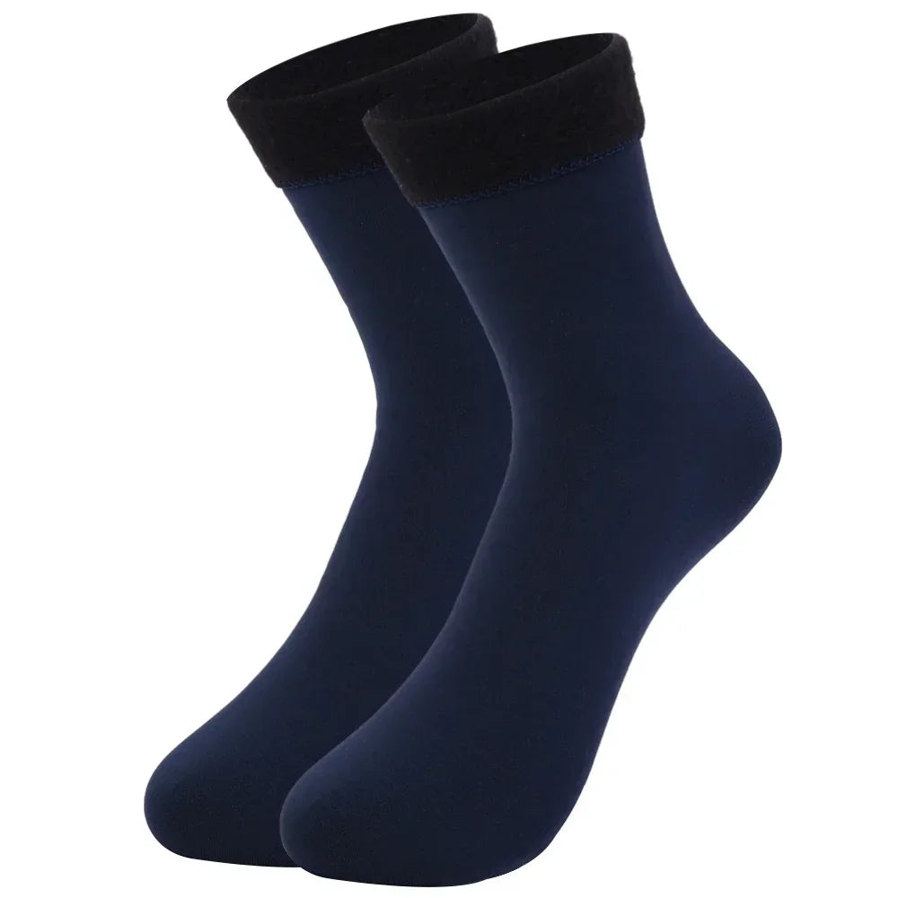Cozy Velvet Winter Socks for Women - Thick, Soft, and Stylish Plush Footwear in Solid Colors