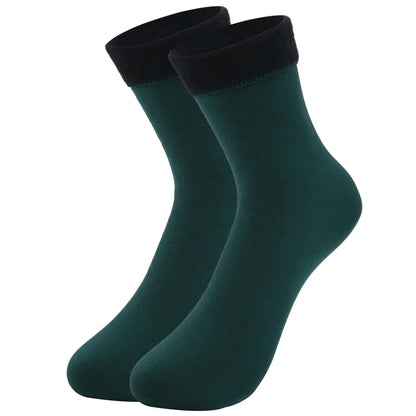 Cozy Velvet Winter Socks for Women - Thick, Soft, and Stylish Plush Footwear in Solid Colors