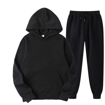 Elevate Your Workout with Our Stylish Women's Autumn Tracksuit - Cozy Hooded Pullover & Fleece Jogger Set
