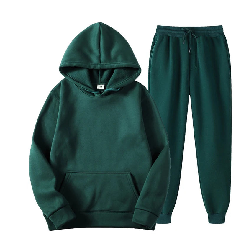 Elevate Your Workout with Our Stylish Women's Autumn Tracksuit - Cozy Hooded Pullover & Fleece Jogger Set