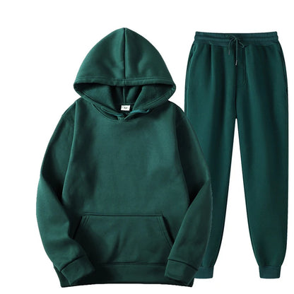 Elevate Your Workout with Our Stylish Women's Autumn Tracksuit - Cozy Hooded Pullover & Fleece Jogger Set