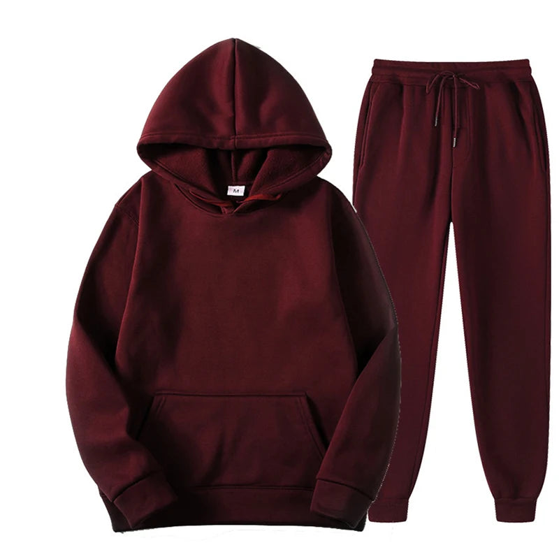Elevate Your Workout with Our Stylish Women's Autumn Tracksuit - Cozy Hooded Pullover & Fleece Jogger Set