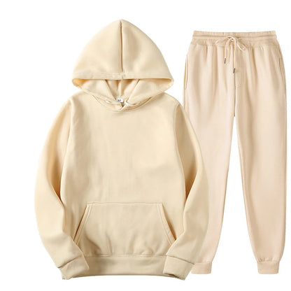 Elevate Your Workout with Our Stylish Women's Autumn Tracksuit - Cozy Hooded Pullover & Fleece Jogger Set