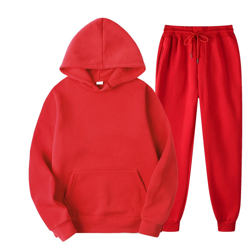 Elevate Your Workout with Our Stylish Women's Autumn Tracksuit - Cozy Hooded Pullover & Fleece Jogger Set